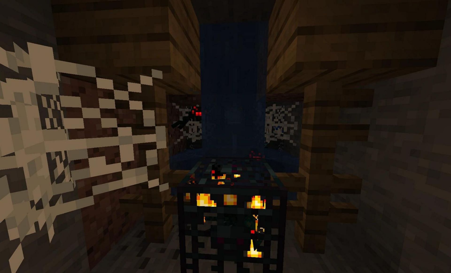 Cave spider spawners are in mine shafts (Image via Mojang)