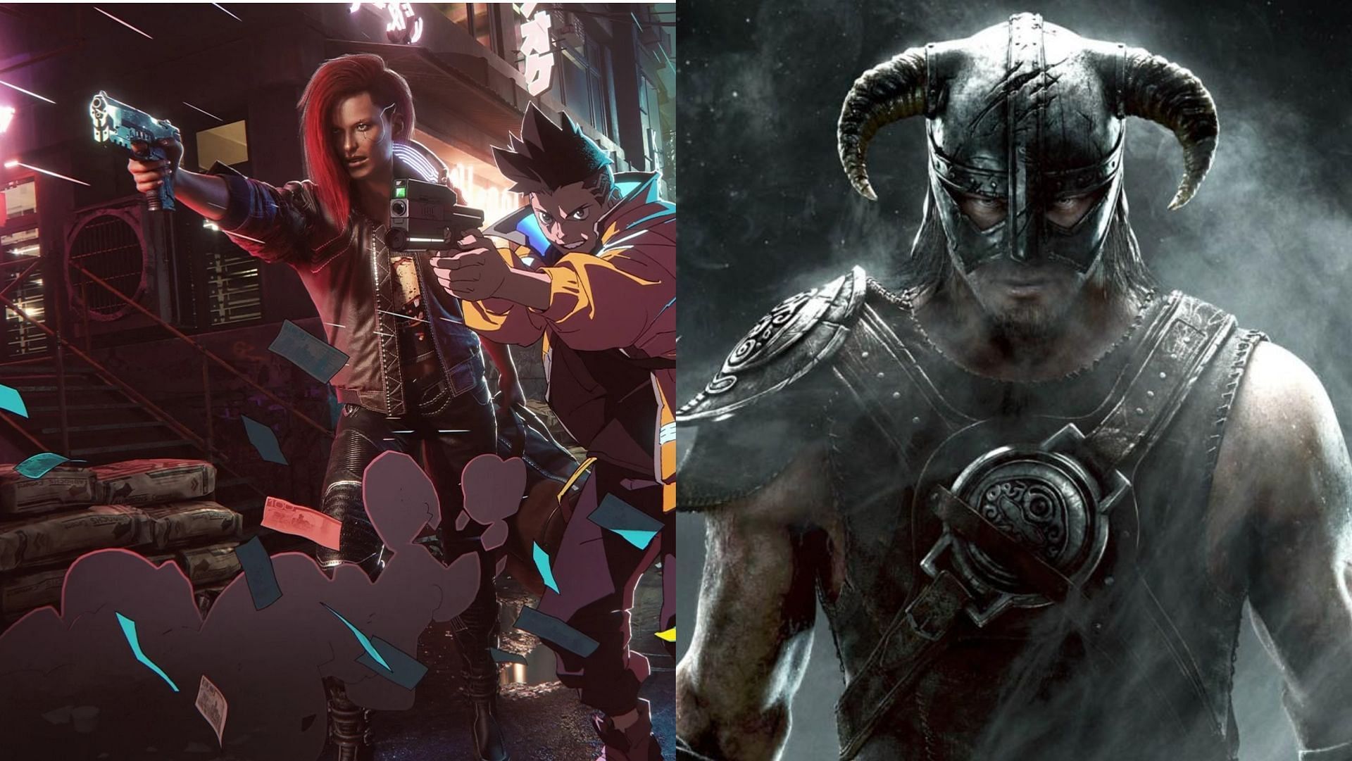 The two games have certain similarities despite drastic differences (Images via CD Projekt Red, Bethesda)