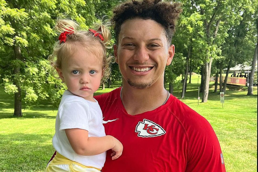 Patrick with his daughter Sterling. Photo via Brittany Mahomes Instagram.