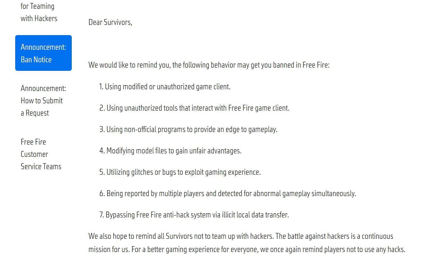 Things to avoid in Free Fire (Image via Garena)