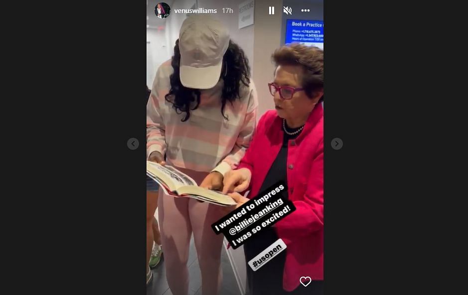 Venus Williams and Billie Jean King (courtesy: @venuswilliams on Instagram)