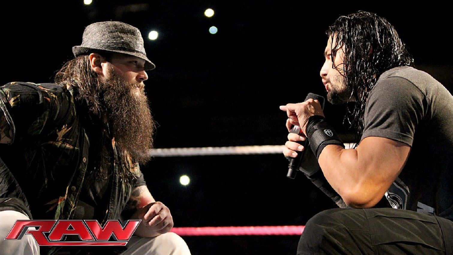 Roman and Bray Wyatt during a feud they had in 2017