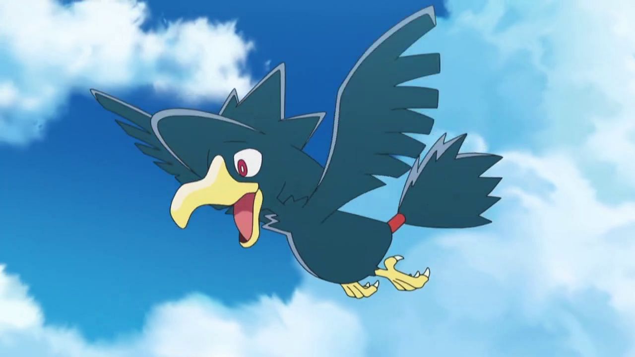 Murkrow as it appears in the anime (Image via The Pokemon Company)