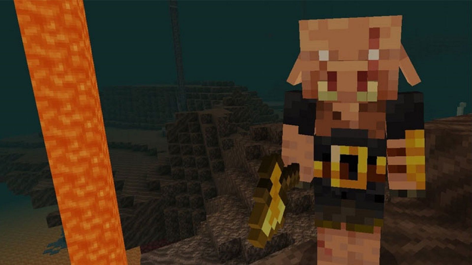 A piglin brute as seen in the Nether (Image via Mojang)