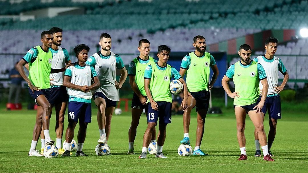 ATK Mohun Bagan players during a training session ahead of their AFC Cup 2022 inter-zonal semi-final against Kuala Lumpur City FC (Image Courtesy: ATK Mohun Bagan Instagram)