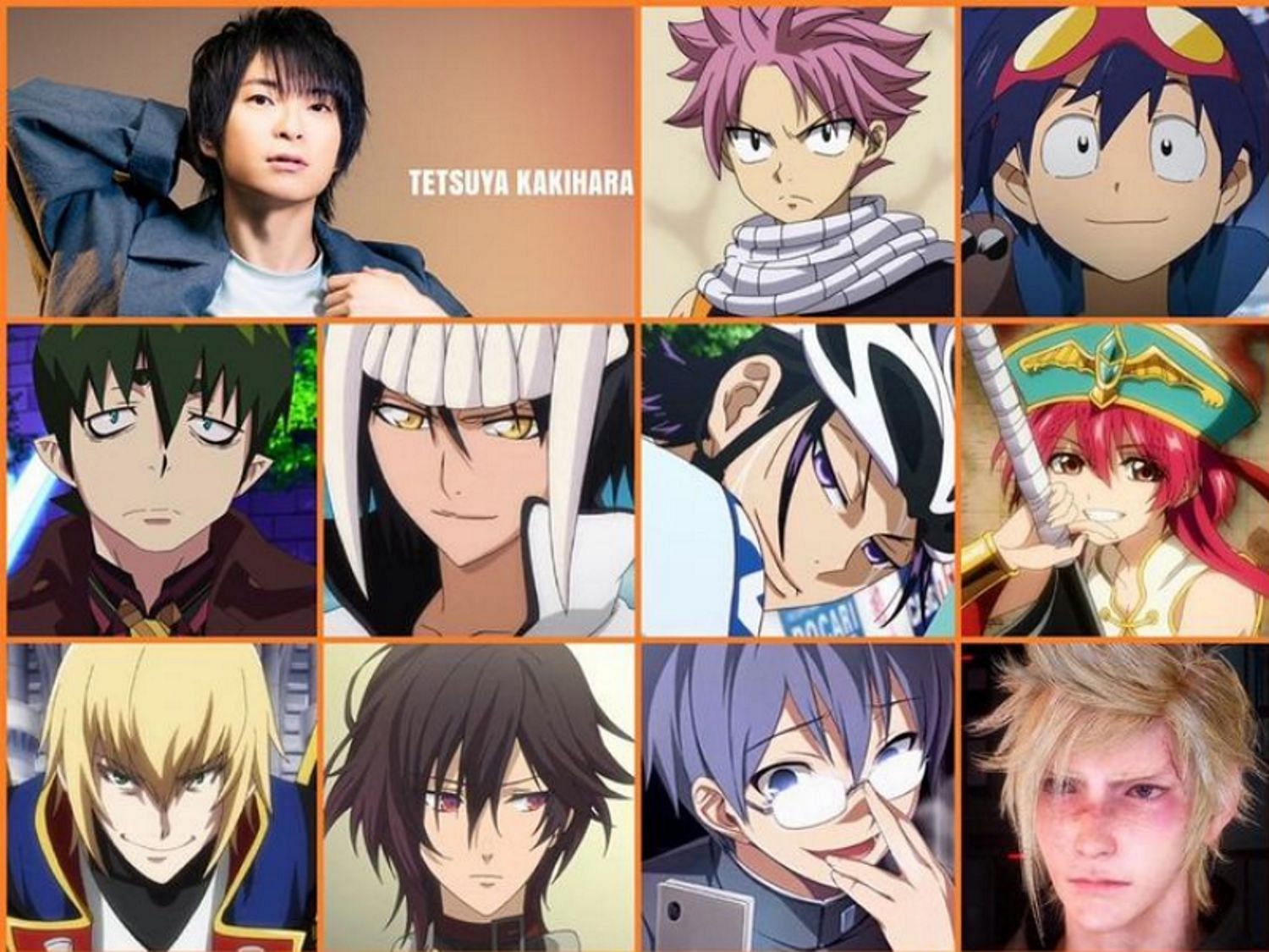 Tetsuya and some of his iconic roles (Image via Crunchyroll)