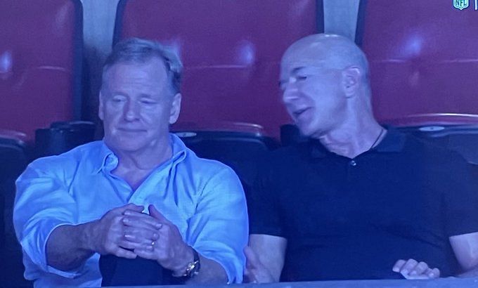 Jeff Bezos hangs with Roger Goodell, other NFL royalty in 's