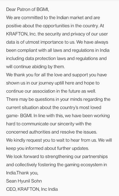 Bgmi Ban In India All Official Statements And Recent Developments