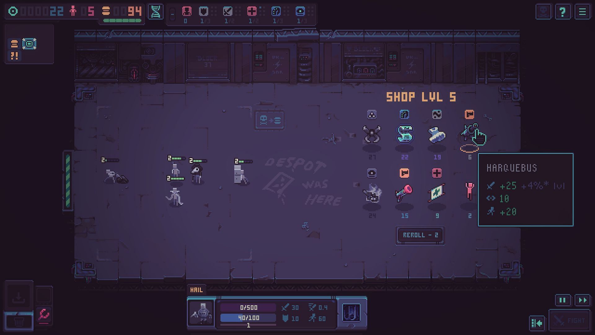 So many weapons and not enough tokens (Image via tinyBuild/Despot&#039;s Game: Dystopian Army Builder)