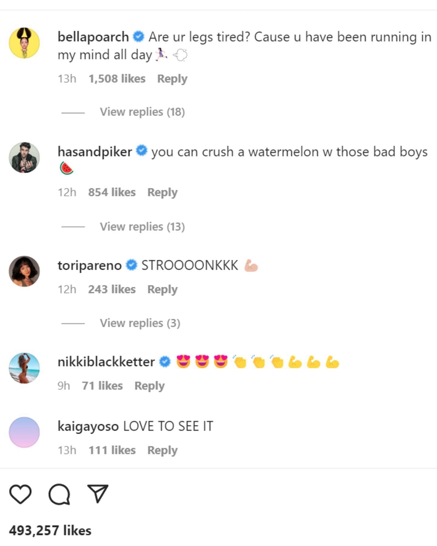 Some reactions to the pictures (Image via Valkyrae/Instagram)