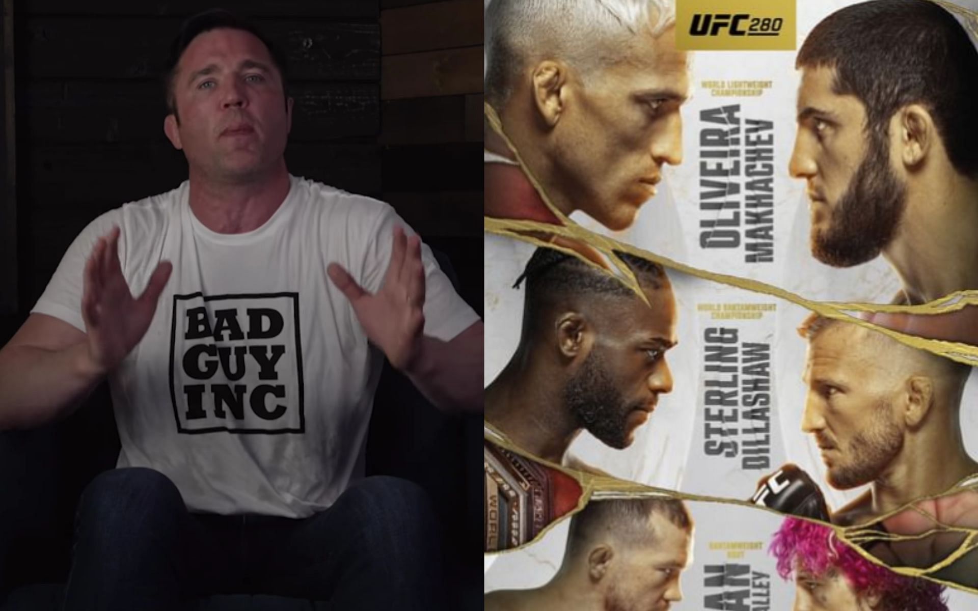 Chael Sonnnen (left), UFC 280 poster (right) [Images courtesy of @ufc &amp; @sonnench on Instagram]