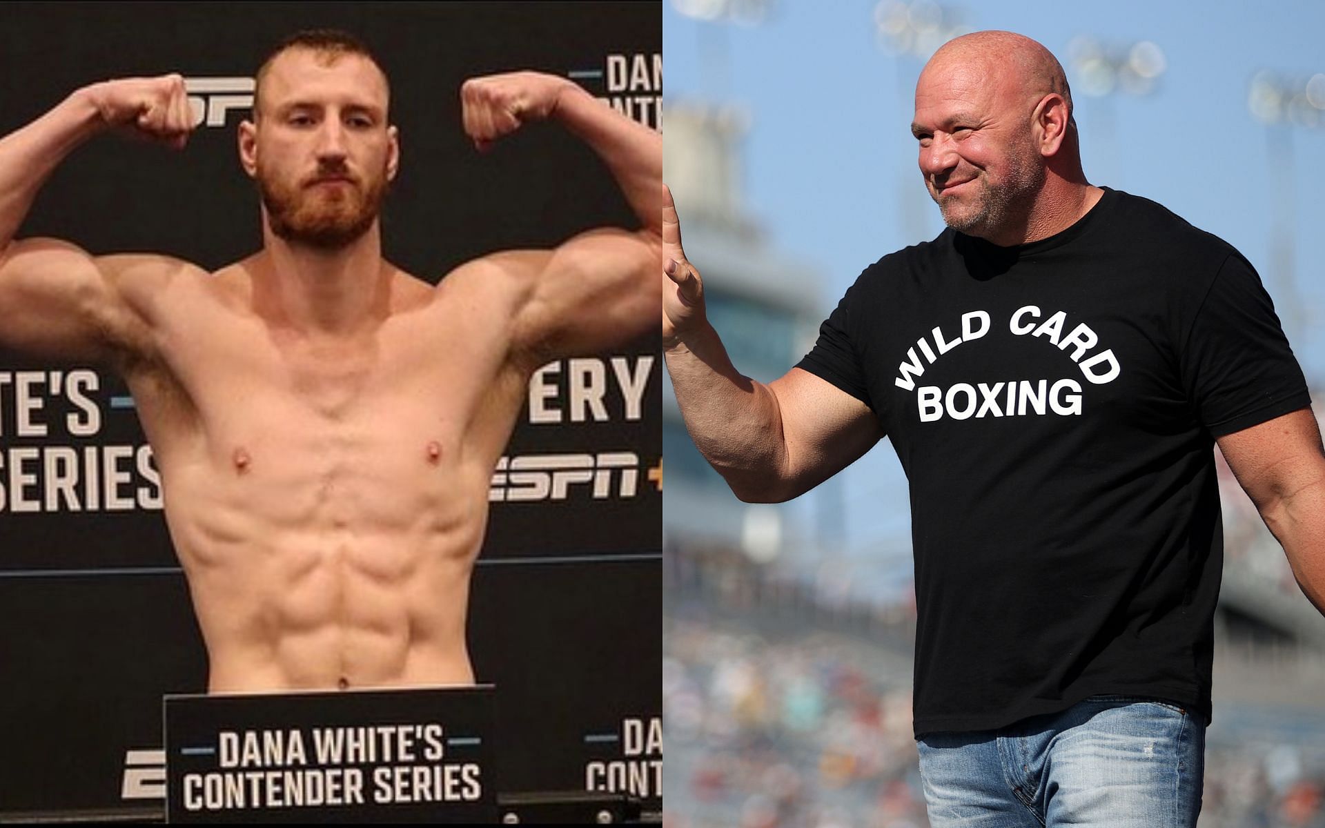 Joe Pyfer (Left), Dana White (Right) [Image courtesy: @bodybagz_pyfer on Instagram, Getty]