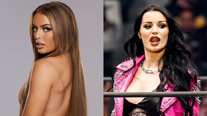 WWE Superstar Mandy Rose reacts after Saraya's (fka Paige) blockbuster AEW debut on Dynamite: Grand Slam