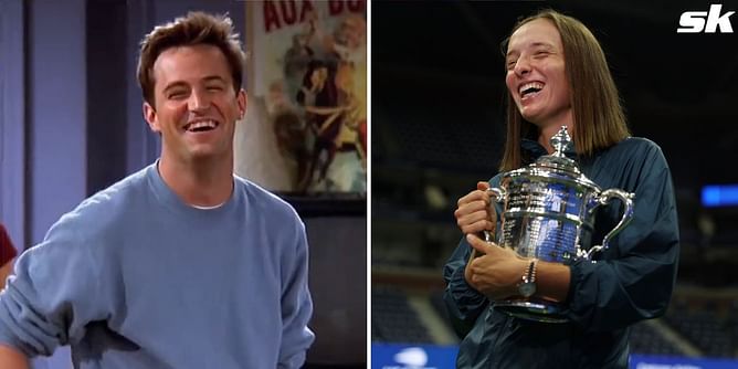 "Could this BE any more exciting?" - Iga Swiatek channels her inner Chandler Bing after spotting Matthew Perry at 2022 US Open women's final