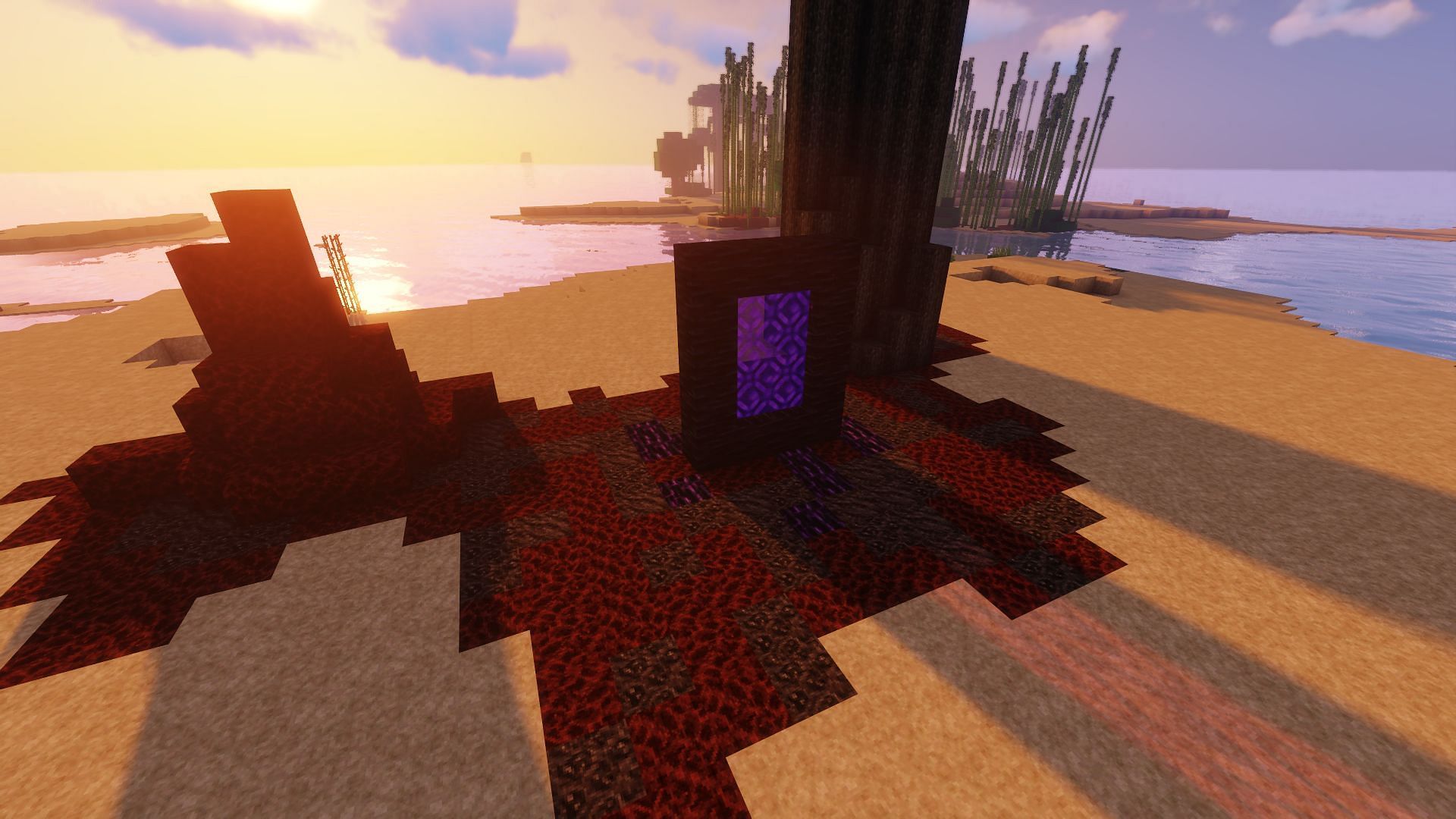 An infected Nether portal with the Clarity texture pack (Image via Minecraft)