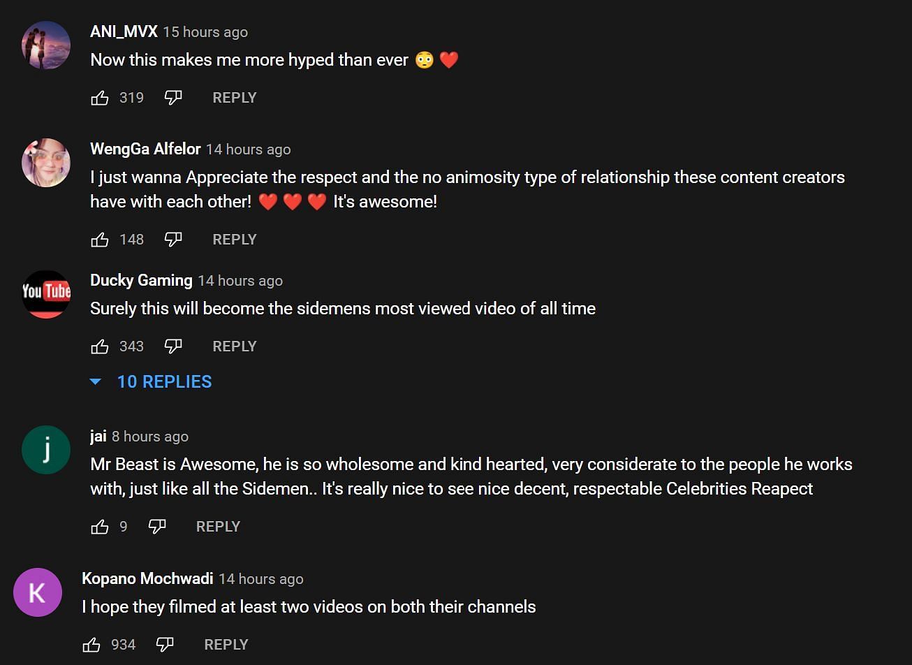 Fans react to the group collaborating with MrBeast (Image via SidemenShorts/YouTube)