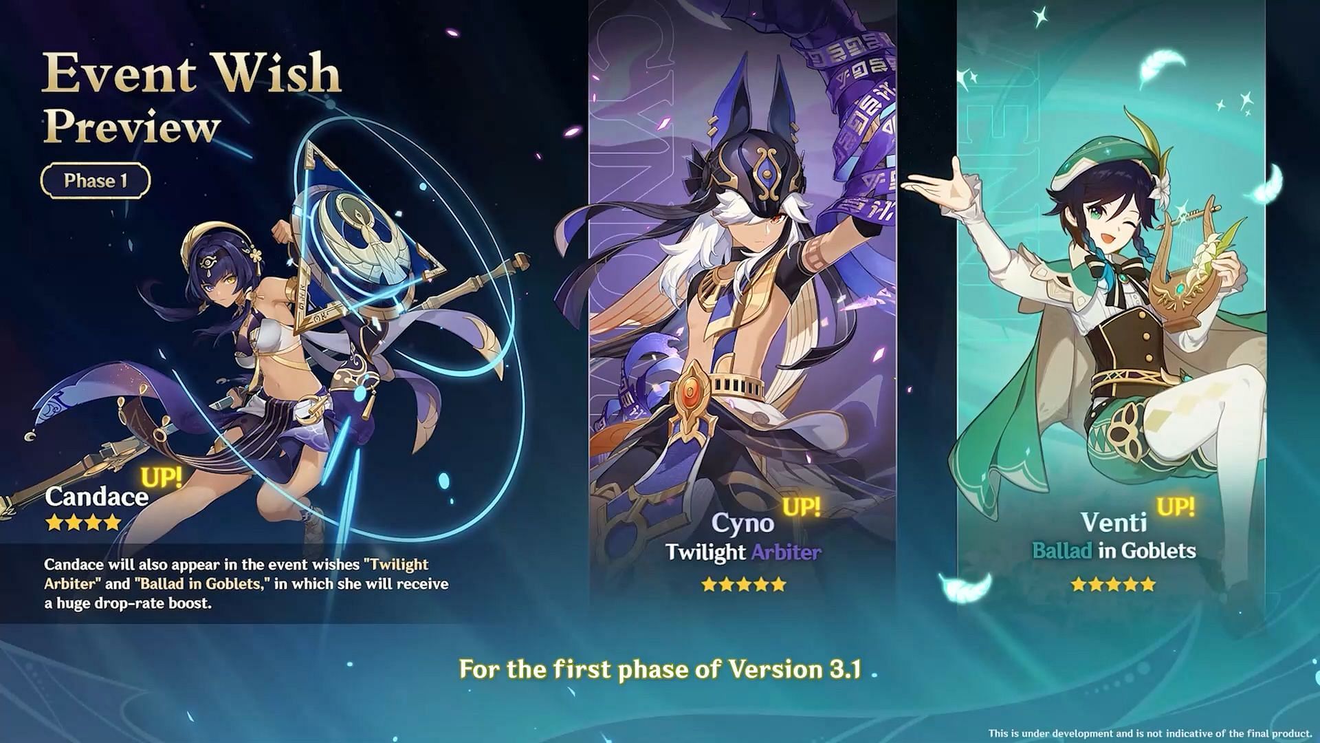 Cyno and Venti will be featured in the first phase (Image via HoYoverse)