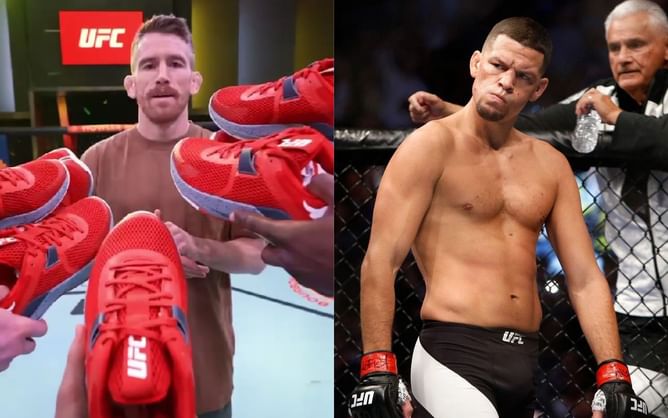 "Extremely cool how the fighters aren't seeing a penny of that deal" - Fans rip into the UFC for "milking off" Nate Diaz's comments by using Project Rock shoes for interviews