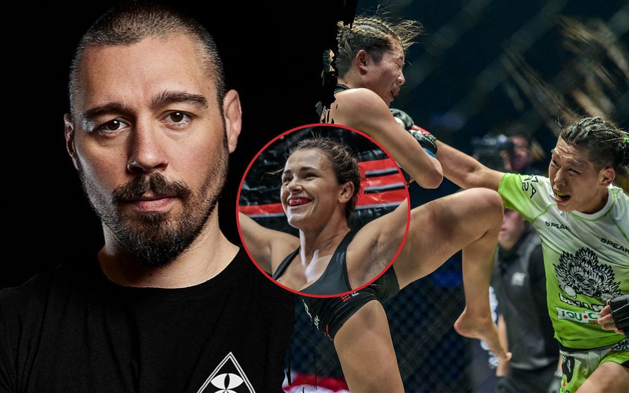 Dan Hardy (left) says the fights against Michelle Nicolini (inset) would help Xiong Jing Nan and Angela Lee. [Photos Dan Hardy, ONE Championship]