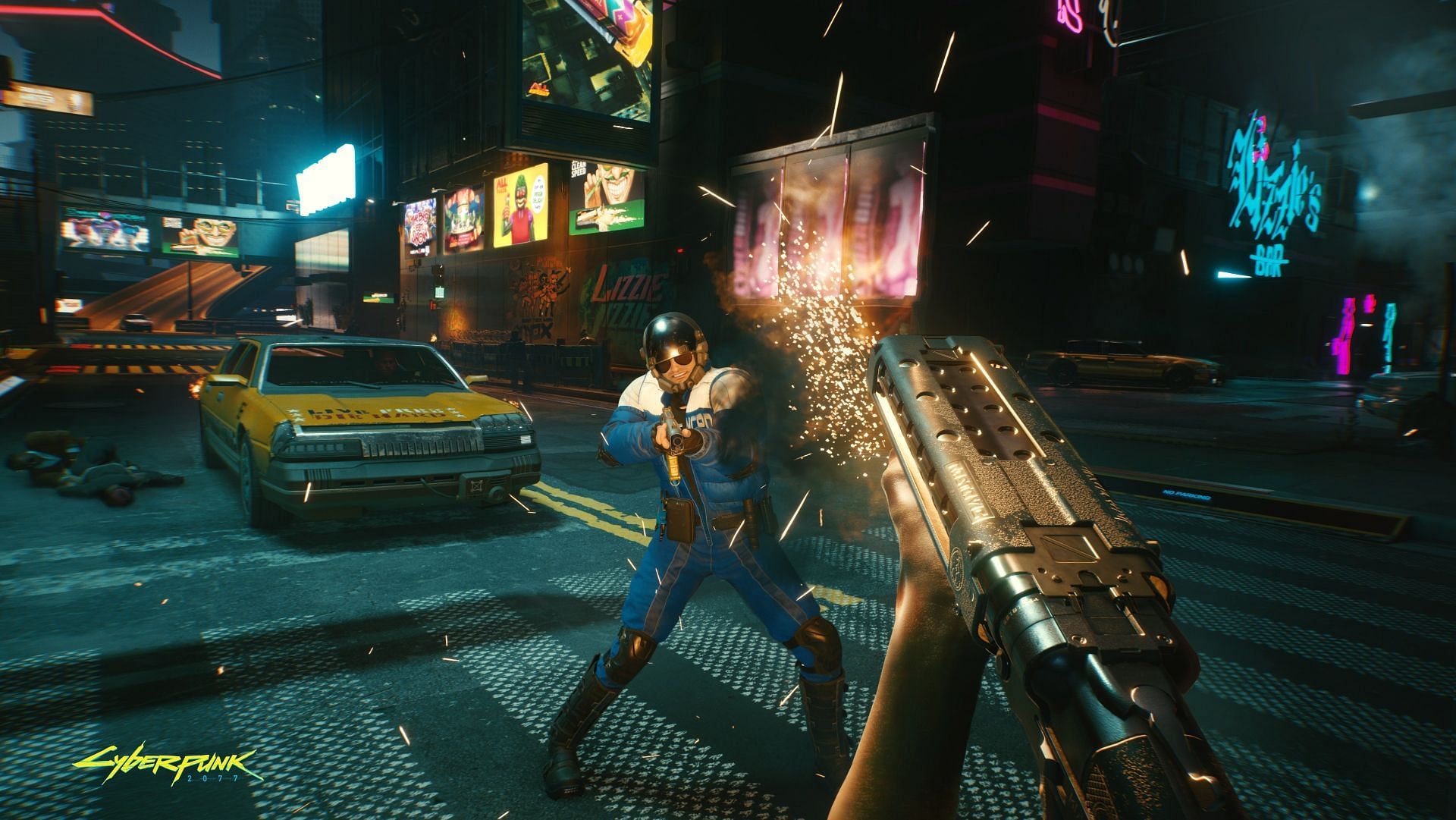 The tech shotguns are one of the most powerful weapons in Cyberpunk 2077 (Image via CD PROJEKT RED)