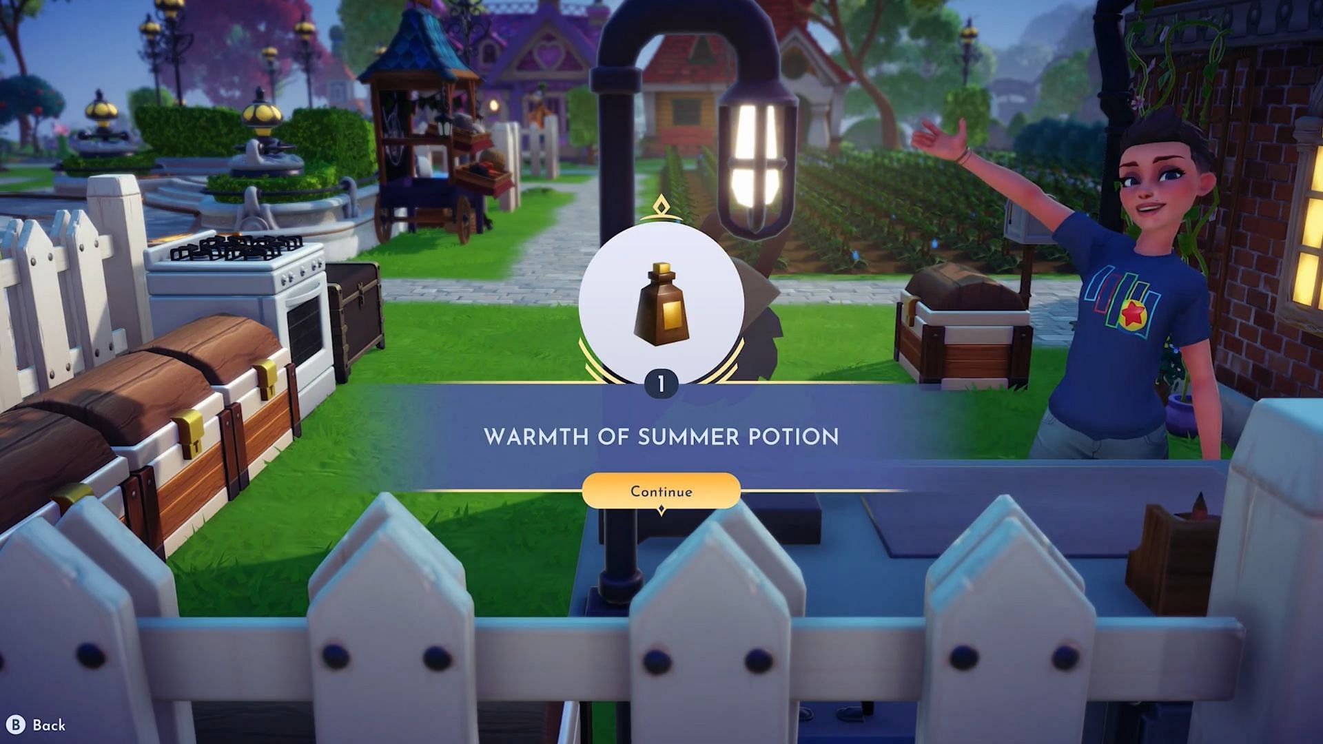Crafting the Warmth of the Summer potion in Disney Dreamlight Valley (Image via Youtube - Mirraj Gaming)