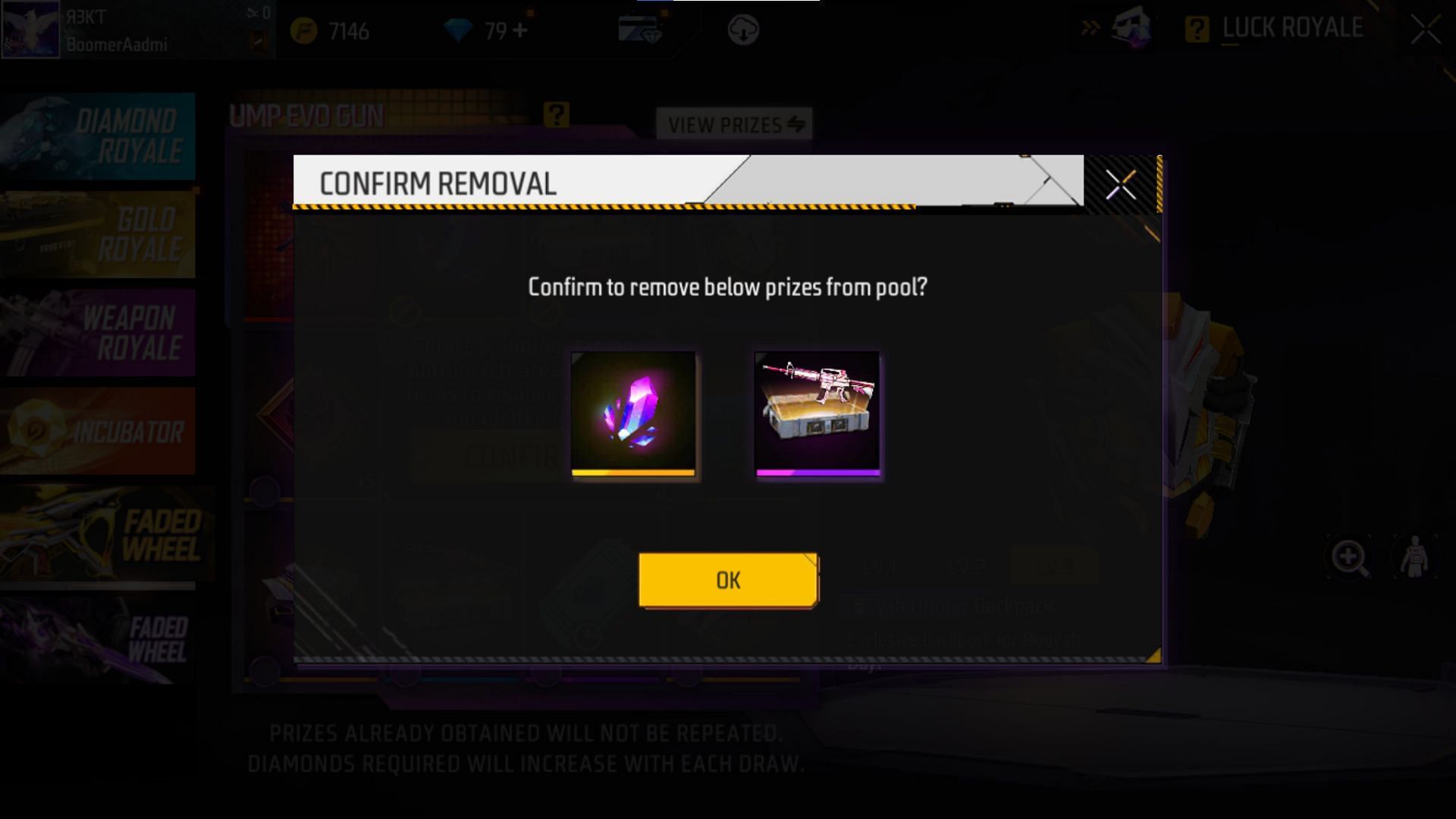 Users should confirm their removal (Image via Garena)