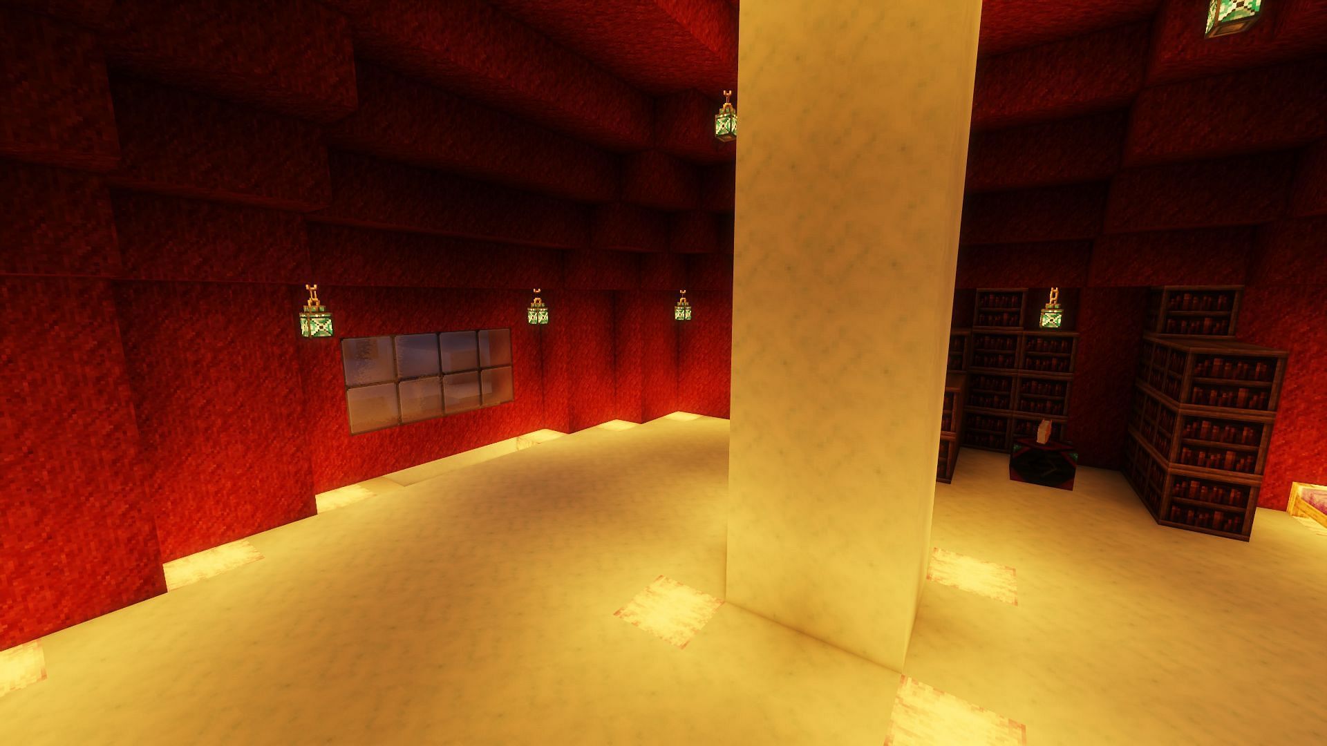 A window and inner pillar added to the igloo (Image via Minecraft)