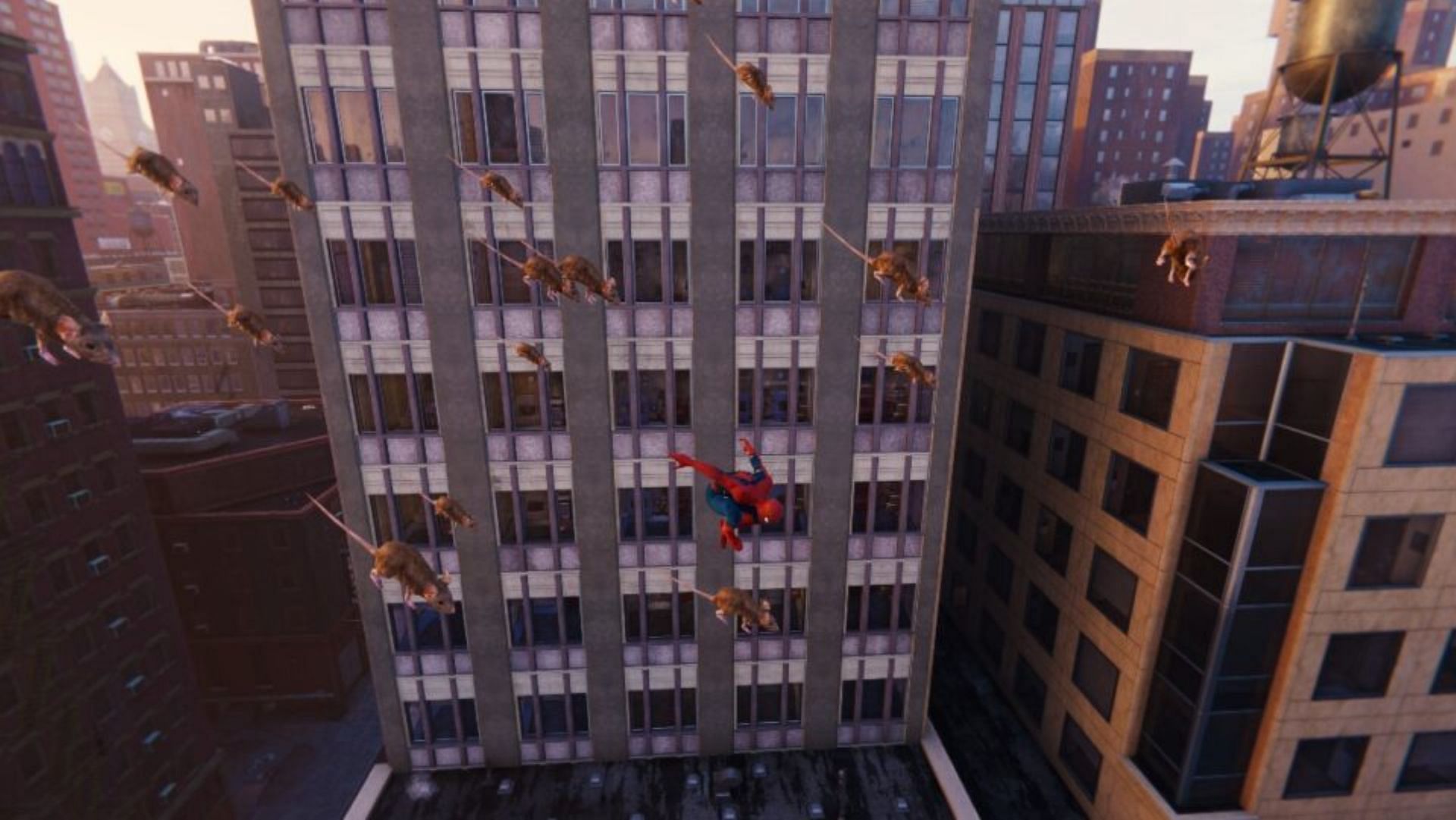 Control an army of rats and fly them through New York and defeat criminals and wrong doers (Image via Insomniac Games)