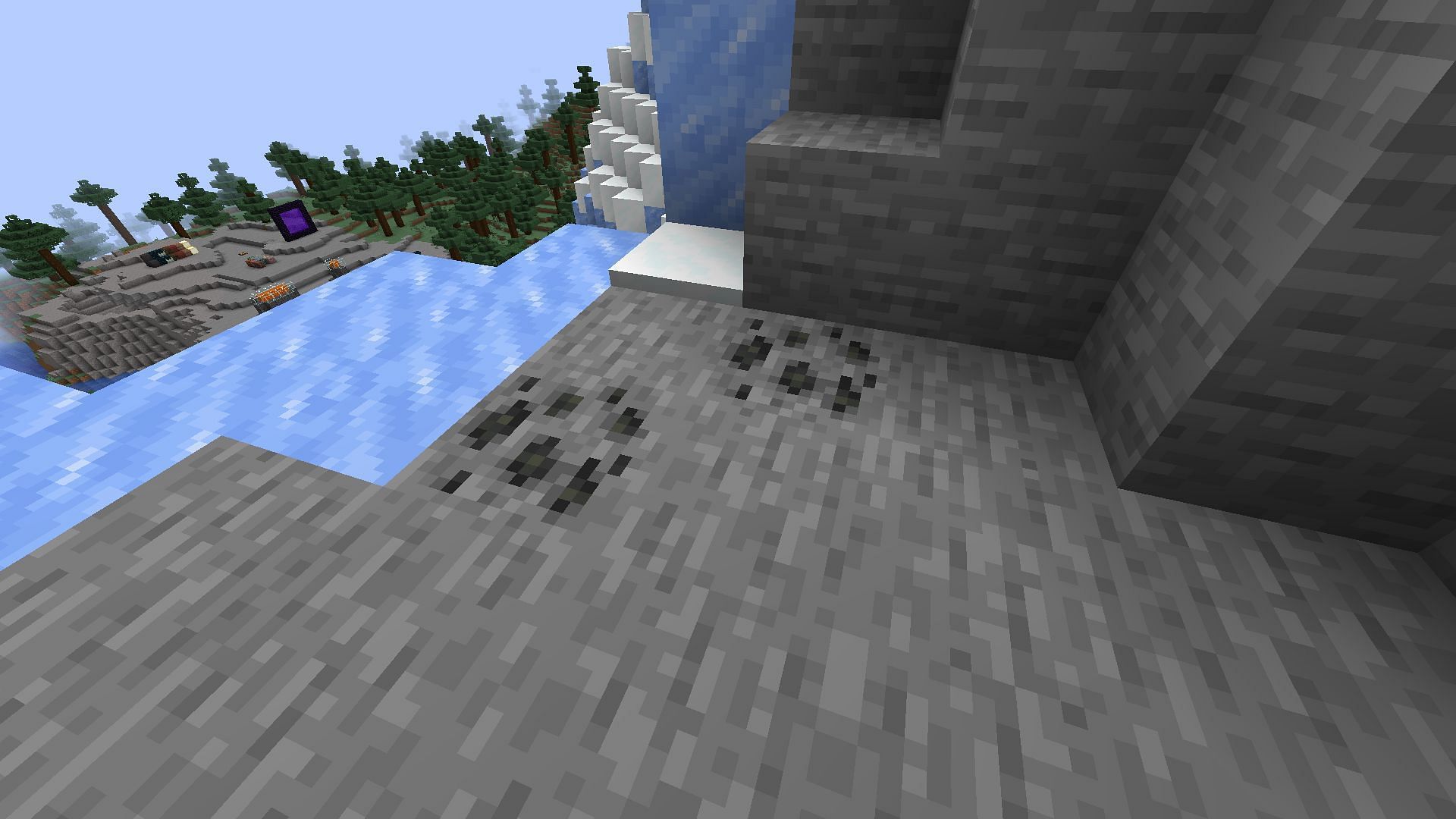 Coal ore in Minecraft (Image via Mojang)