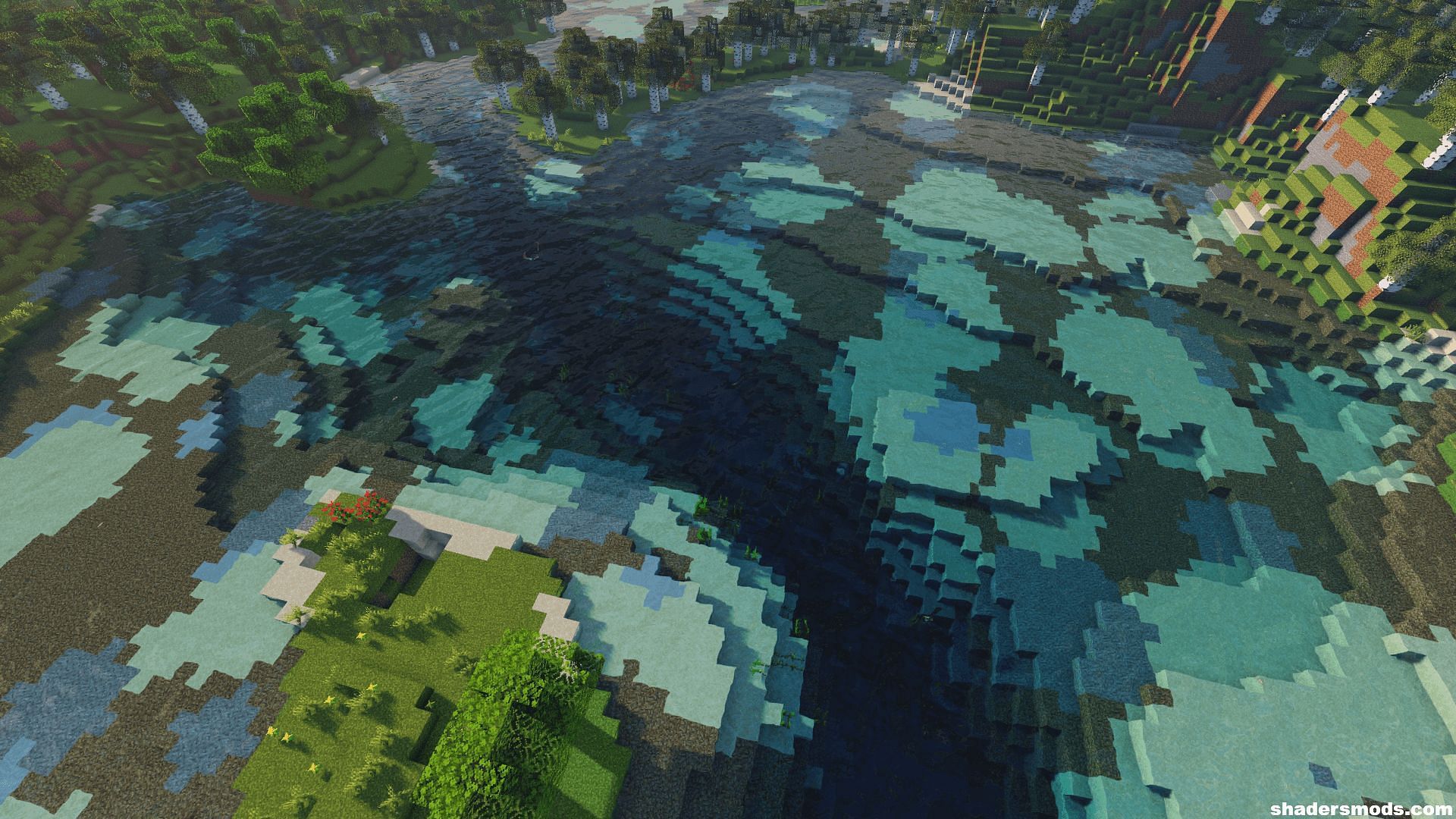 The spawn area for a new survival world (Image via Minecraft)