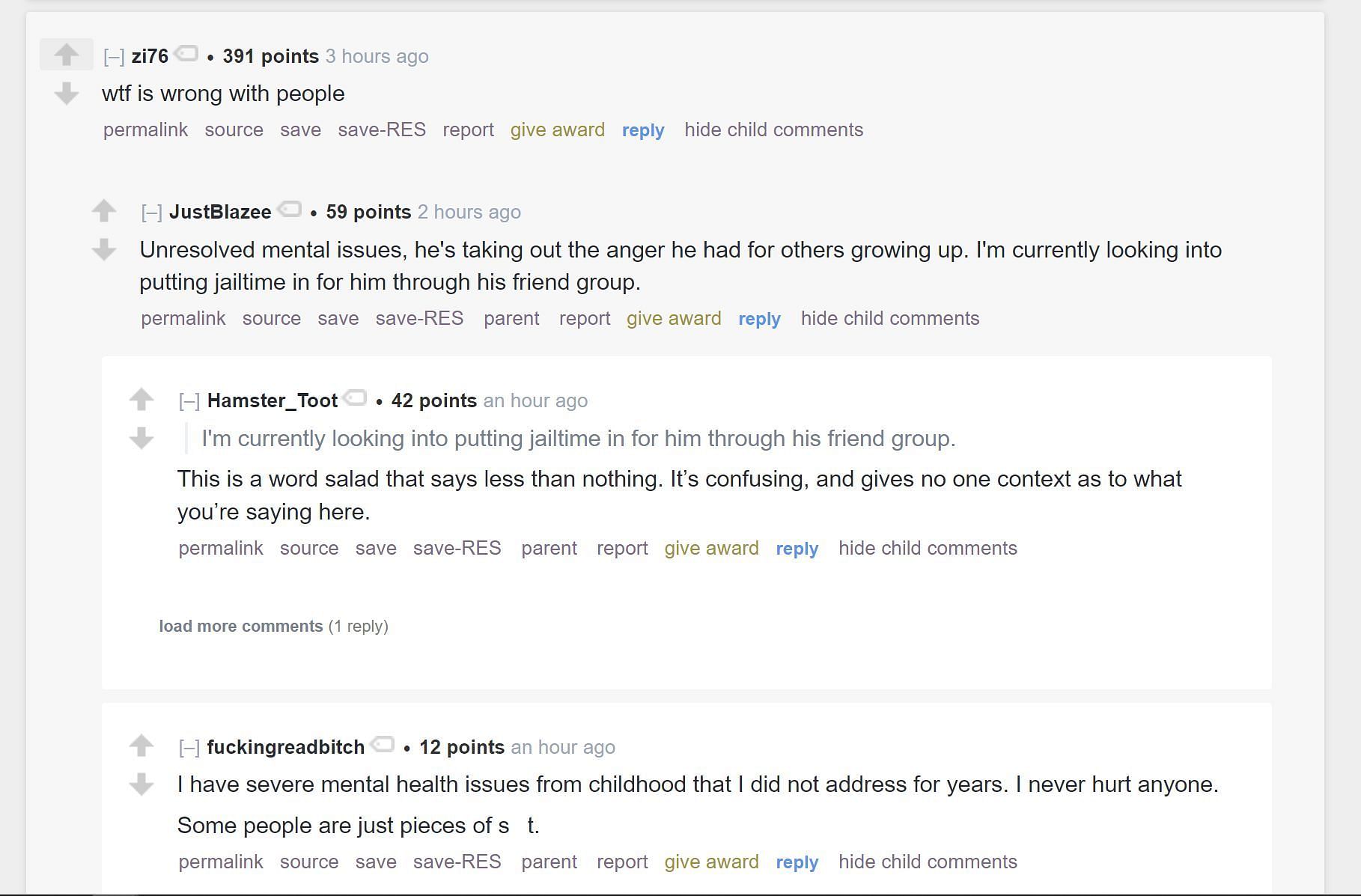 Redditors discussing the YouTuber showcasing the audio clip 2/3 (Image via r/LivestreamFail)