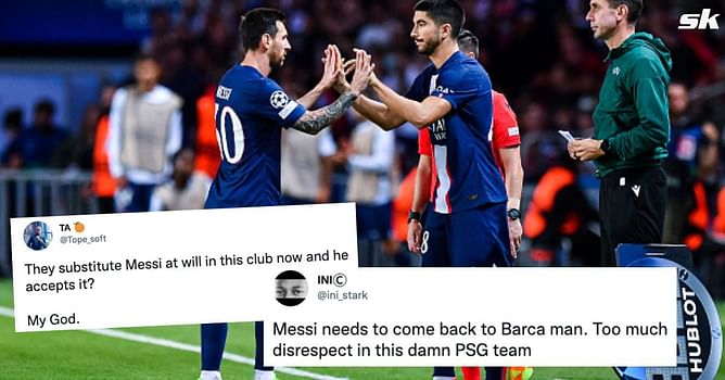 "Nobody gave the ball to Messi", "Too much disrespect" - Lionel Messi fans enraged as PSG manager Galtier substitutes Argentina superstar once again
