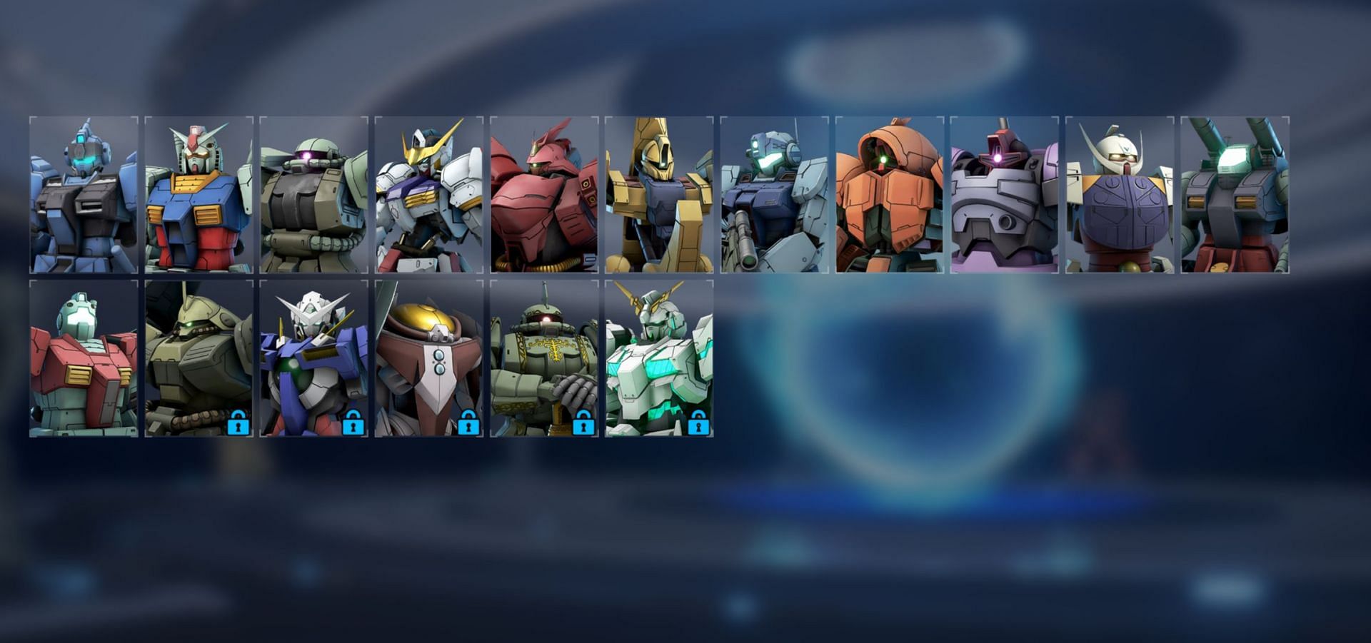 There are plenty of mobile suits to play, and more to come in the future (Image via Bandai Namco)