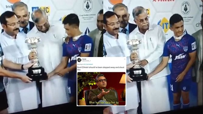 “Sunil Chhetri INSULTED” - Indian Football fans furious at governor’s push on Bengaluru FC captain during Durand Cup victory celebrations