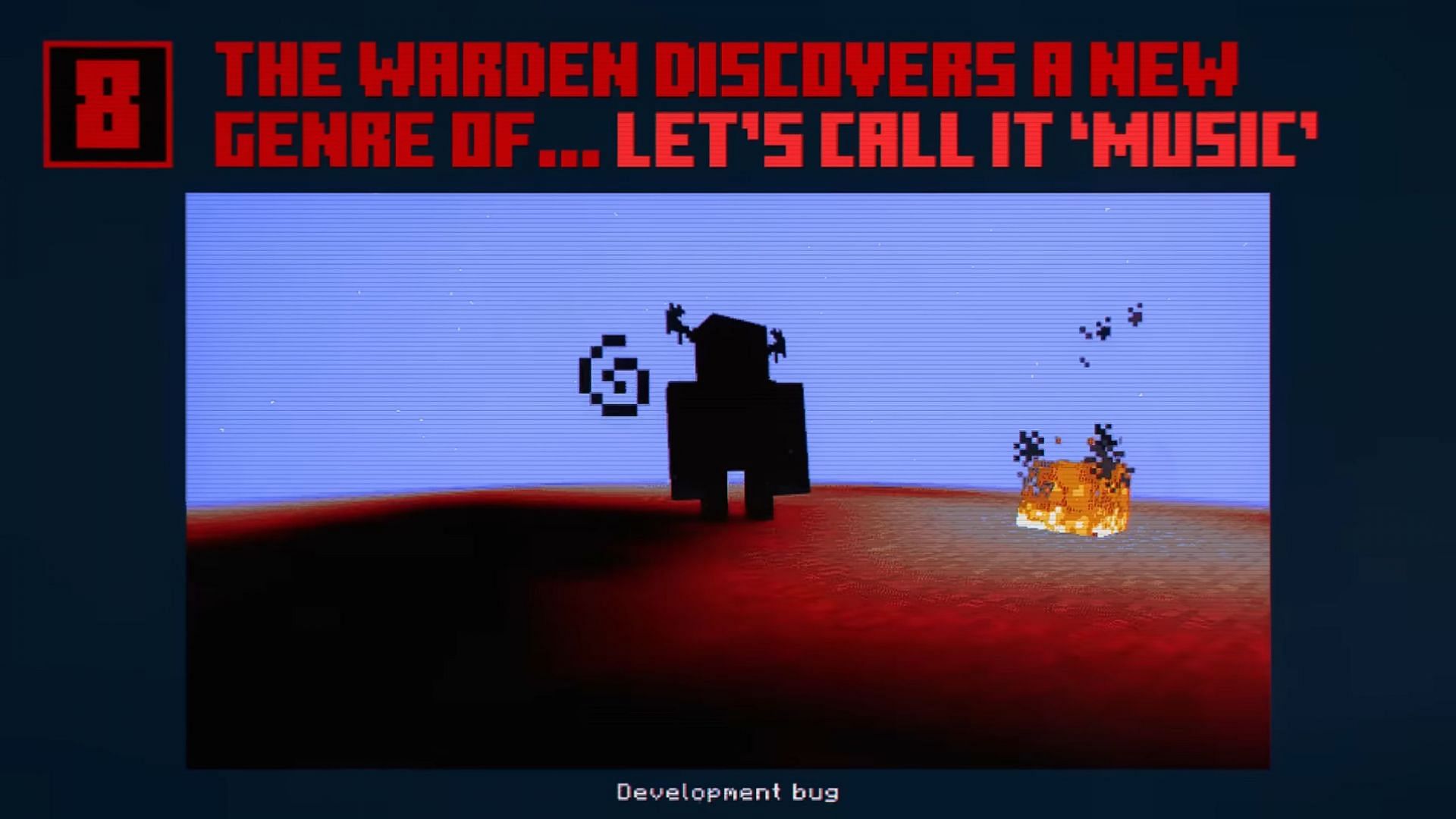 The rave warden, as seen in the Minecraft YouTube video (Image via Minecraft)