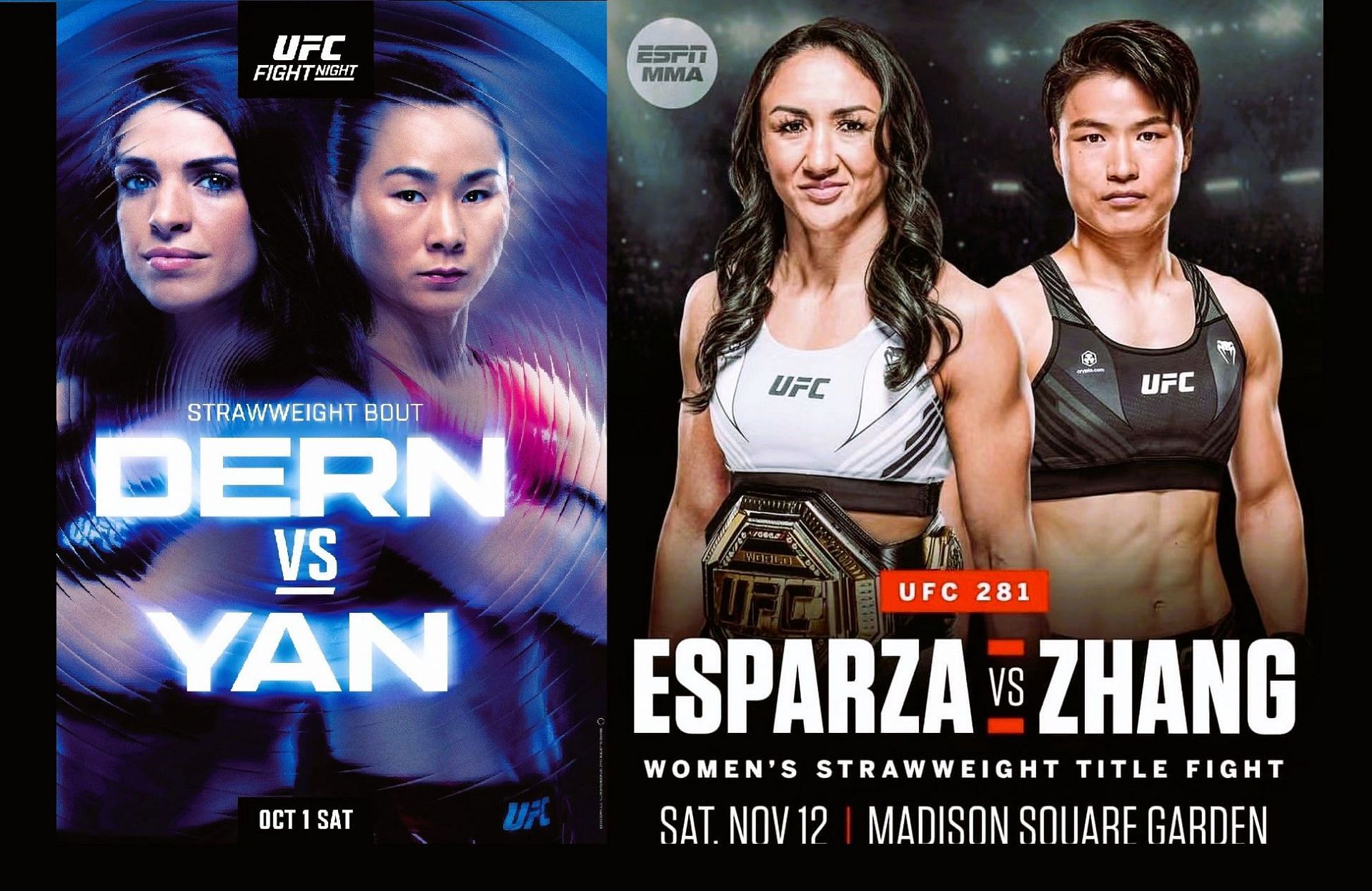UFC Vegas 61 poster (left) &amp; UFC 281 co-main event (right) [Images via @ufc &amp; @espnmma on Instagram]