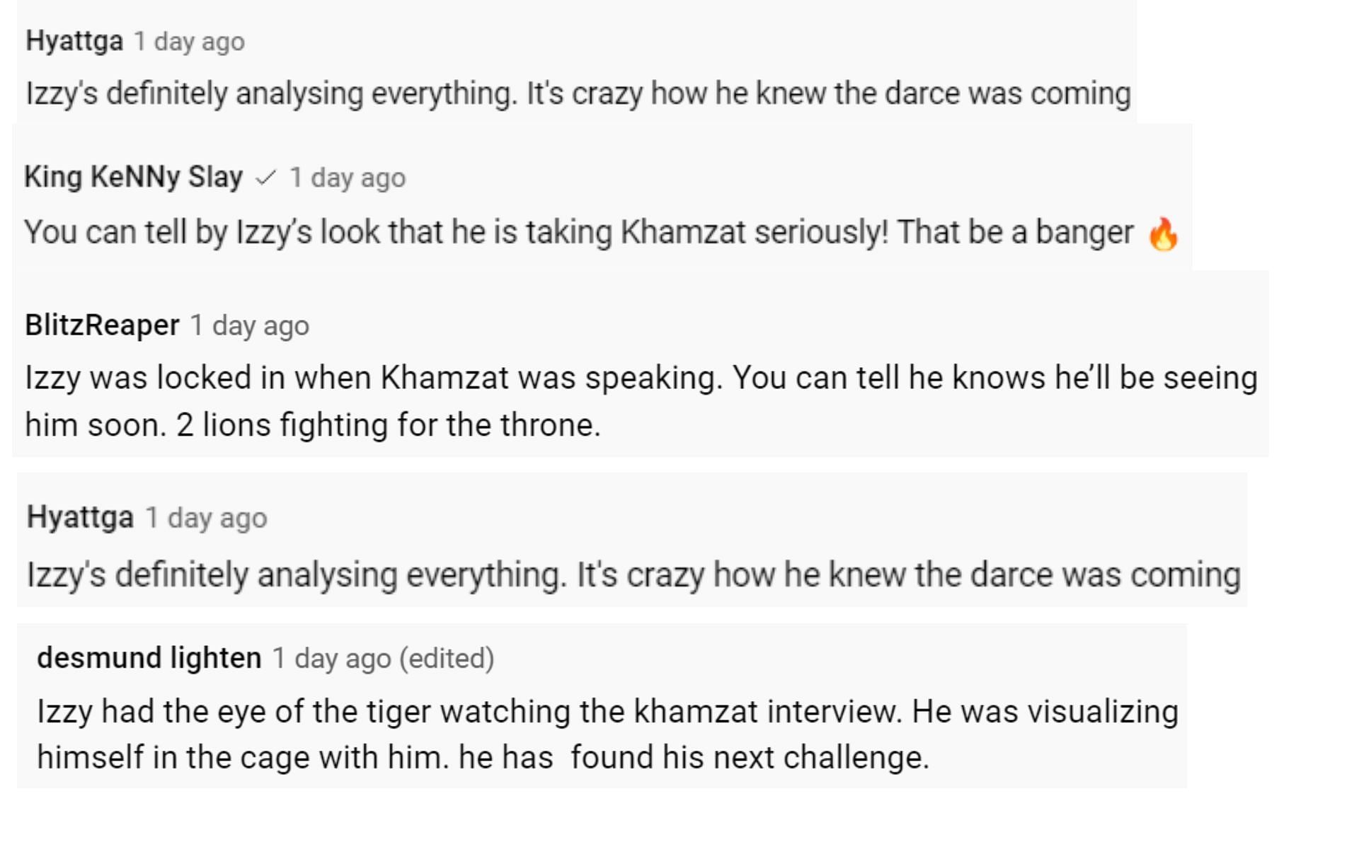 Comments via @stylebender on YouTube