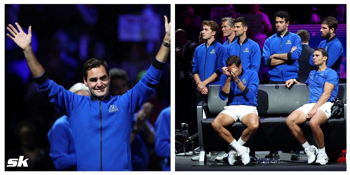 Roger Federer during the 2022 Laver Cup - his final career tournament