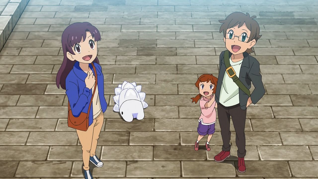 Snom as it appears alongside its trainer in the anime (Image via The Pokemon Company)