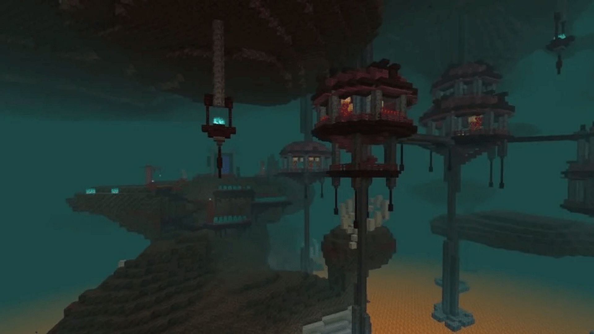 This base build utilizes the plentiful roof room of the Nether (Image via GeminiTay/Youtube)
