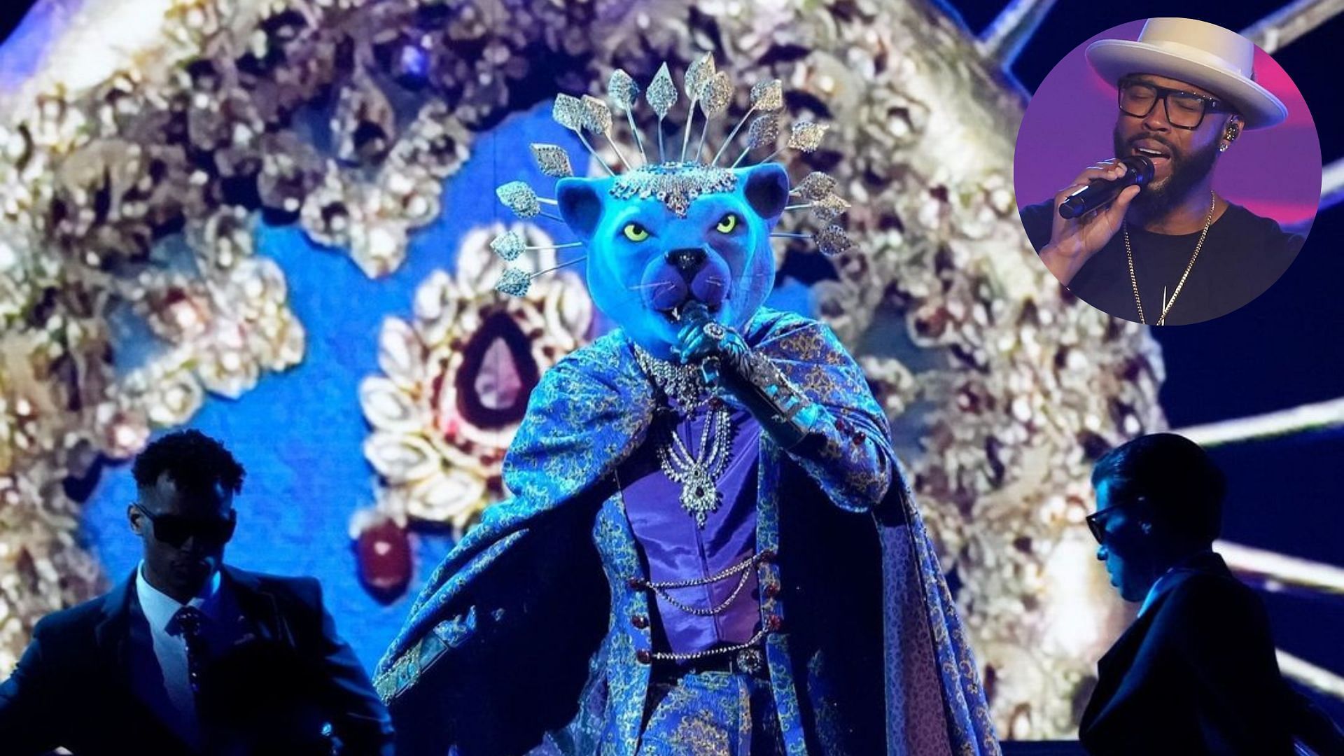 The Panther from The Masked Singer (Image via Instagram/@maskedsingerfox and @montelljordan)