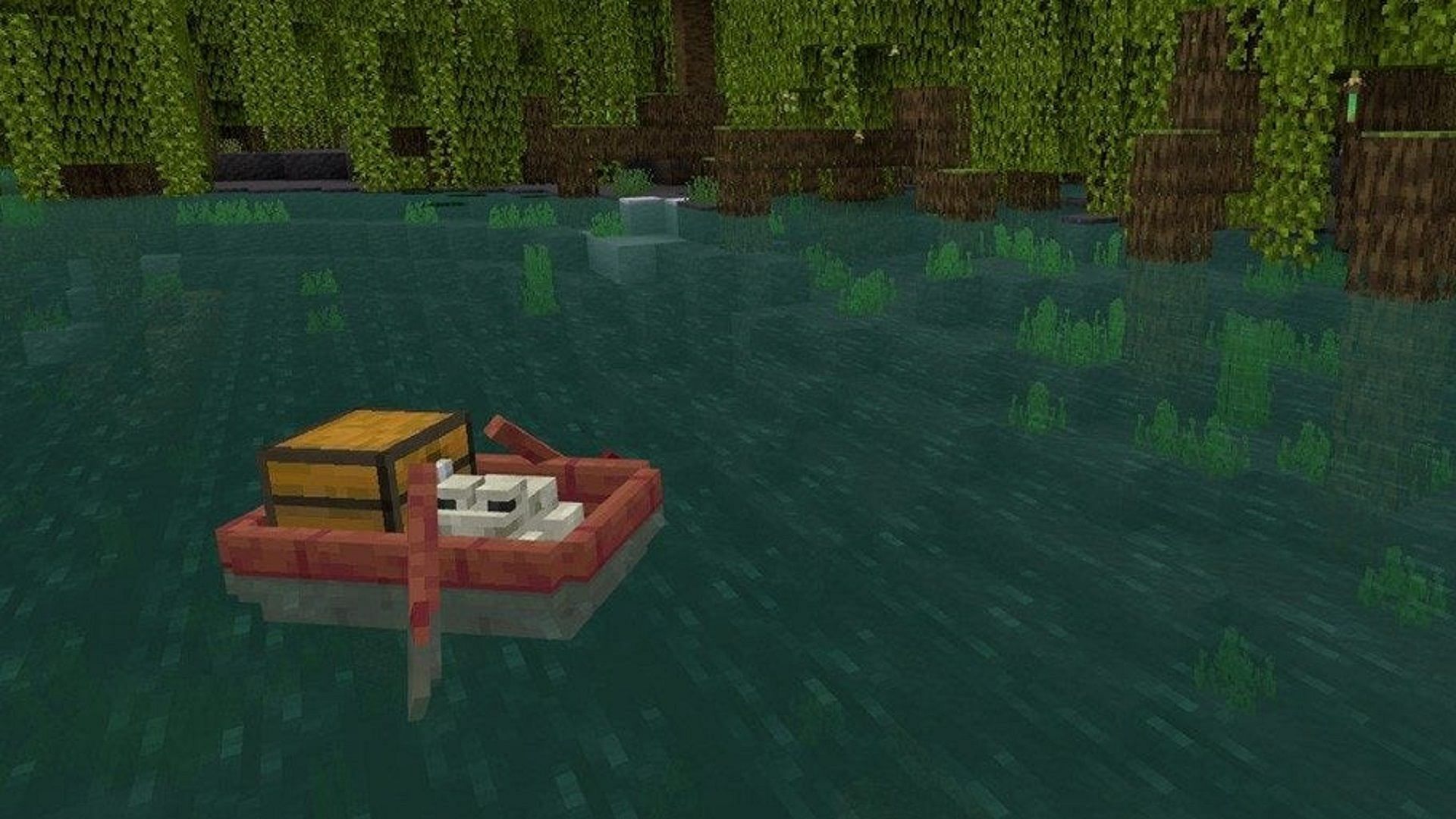 A frog takes a boat trip in Minecraft 1.19.30 (Image via Minecraft.net)
