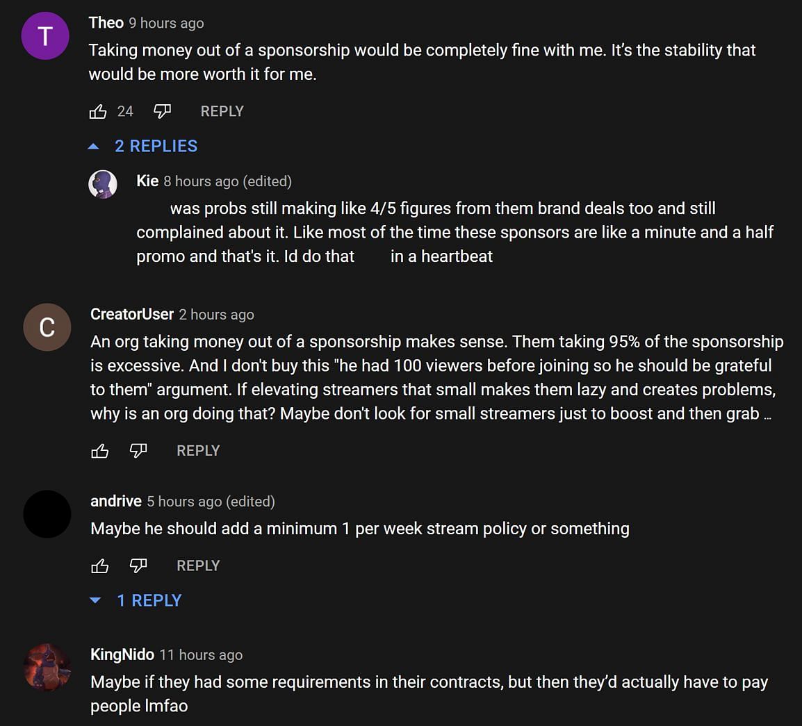 Fans in the YouTube comments section reacting to the streamer&#039;s take (Image via Remember Gaming/YouTube)