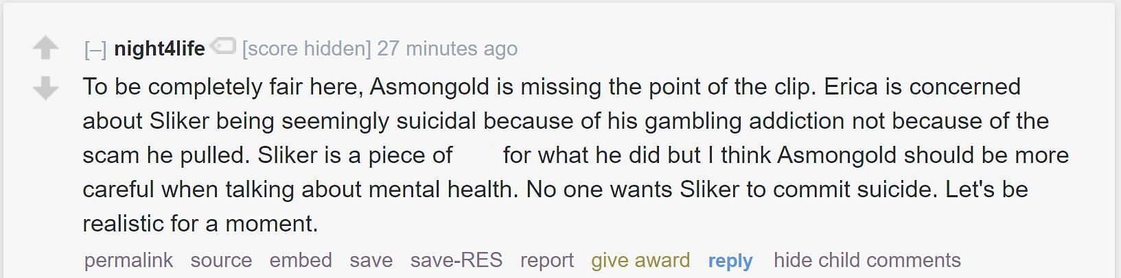 Fans on the streamer subreddit provide their take on the matter (Image via r/LivestreamFail)