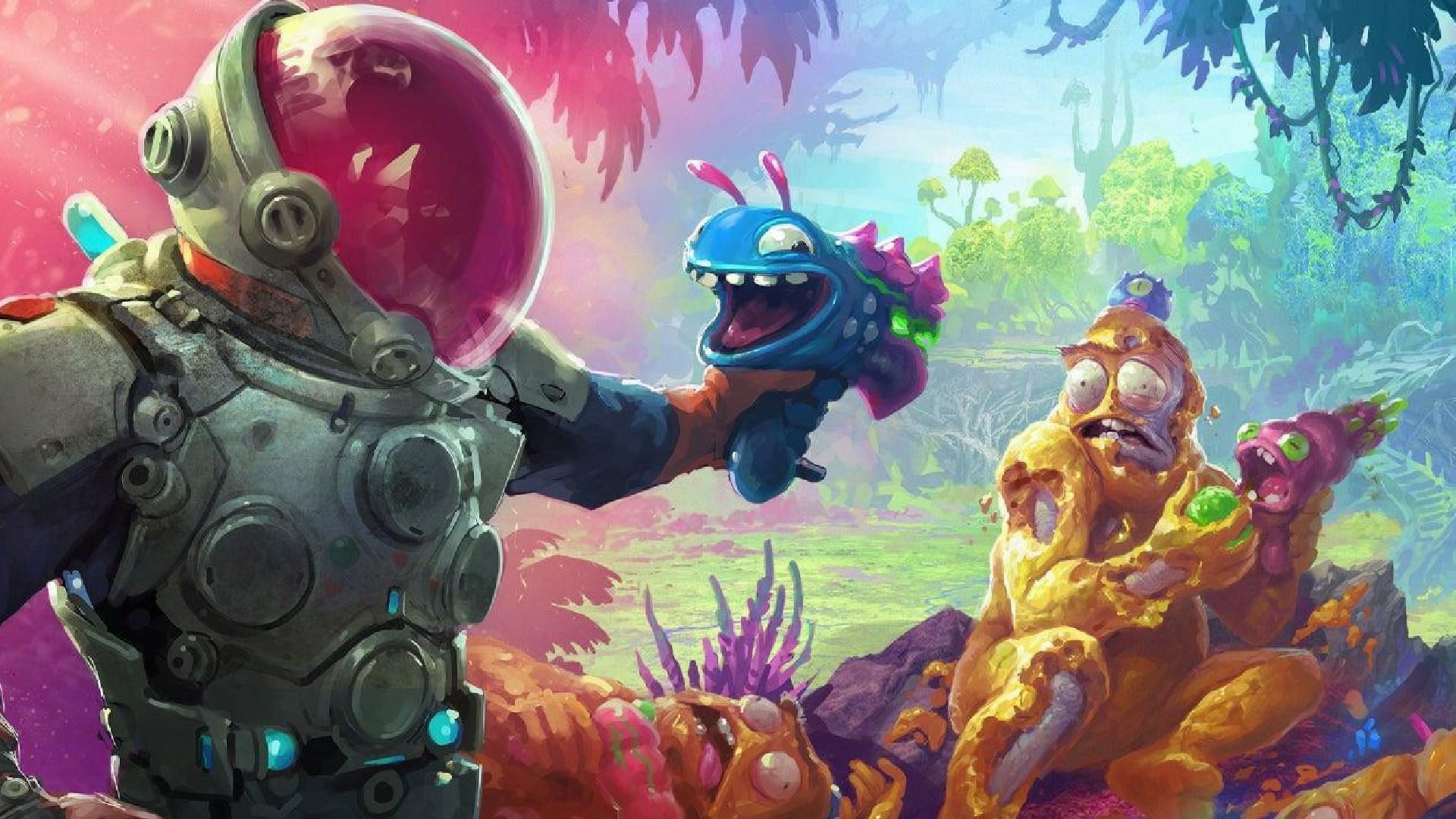 Built around an alien drug cartel, the game offers a rich psychedelic setting (Image via Squanch Games)