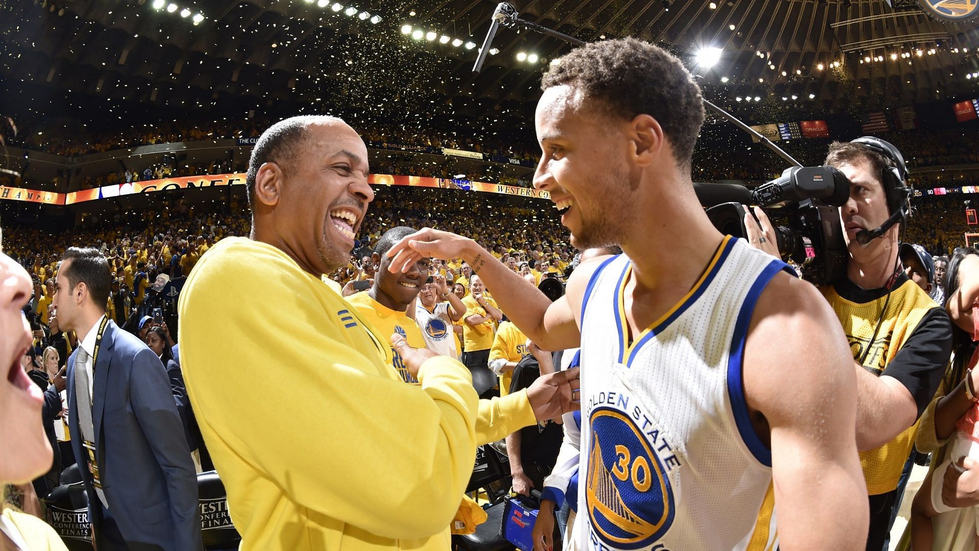 Golden State Warriors star Steph Curry and father Dell Curry