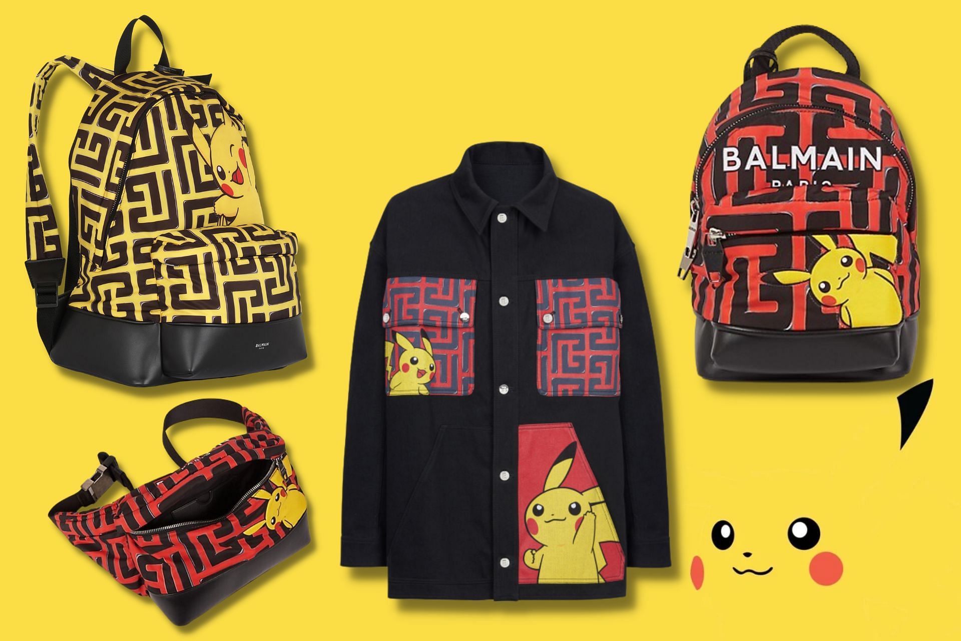 Upcoming Balmain x Pokemon apparel and accessories collection (Image via Sportskeeda)