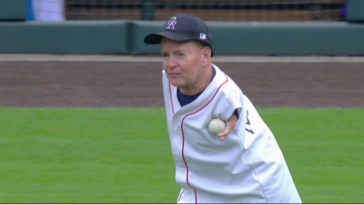 90th MW Airman throws first pitch at 'Bark at the Park' Rockies