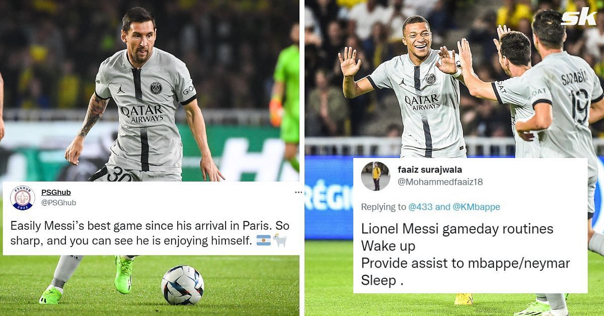Twitter explodes as Lionel Messi assists Kylian Mbappe twice.
