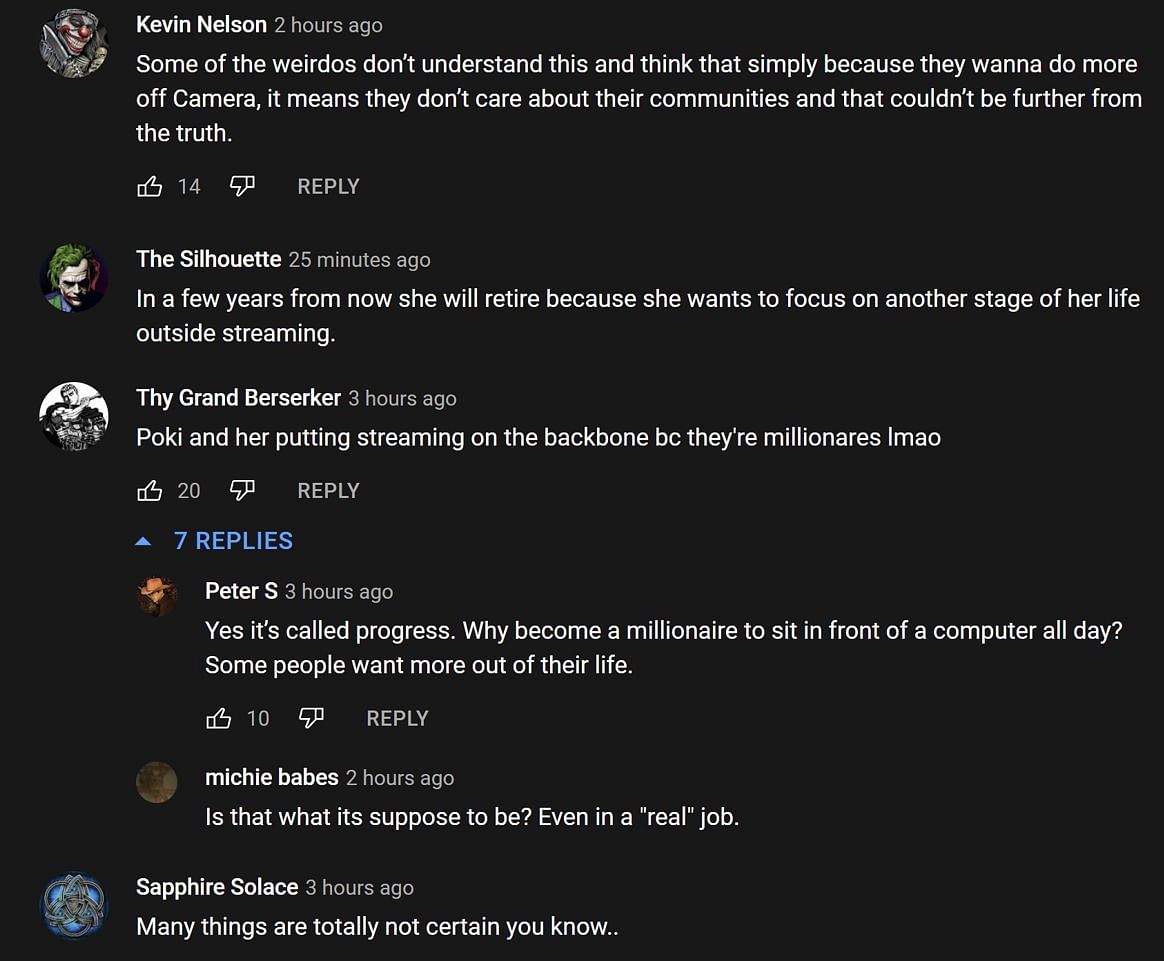 Fans in the YouTube comments section reacting to the streamer&#039;s clip (Images via Jeru TV/YouTube)